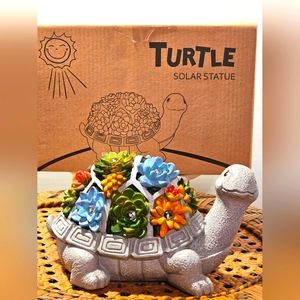 Solar Garden Turtle Statue Outdoor Decor NEW/ Open Box